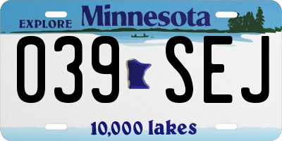 MN license plate 039SEJ