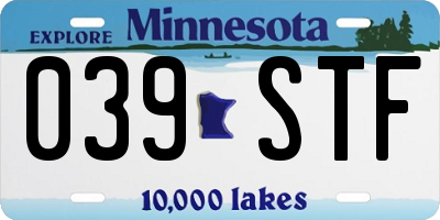 MN license plate 039STF
