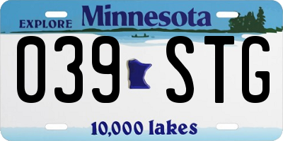 MN license plate 039STG
