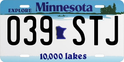 MN license plate 039STJ