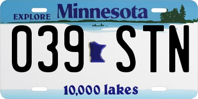 MN license plate 039STN