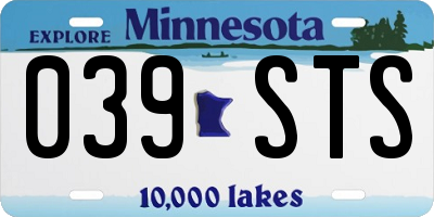 MN license plate 039STS