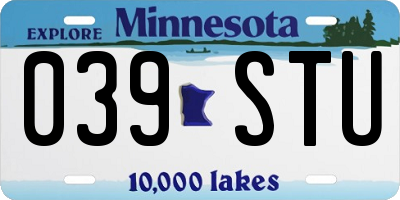 MN license plate 039STU