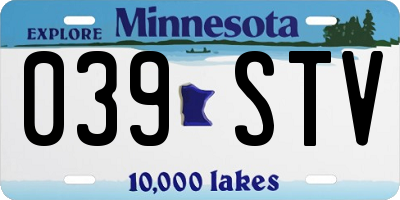 MN license plate 039STV
