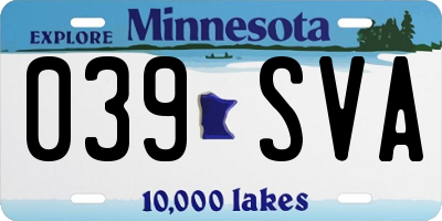 MN license plate 039SVA