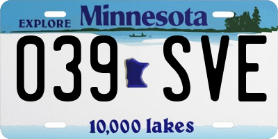 MN license plate 039SVE