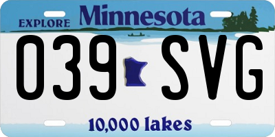 MN license plate 039SVG