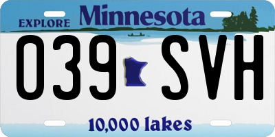 MN license plate 039SVH