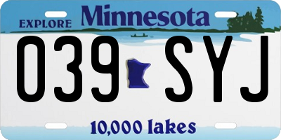 MN license plate 039SYJ