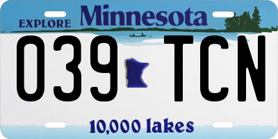 MN license plate 039TCN