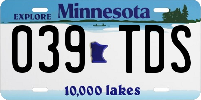 MN license plate 039TDS