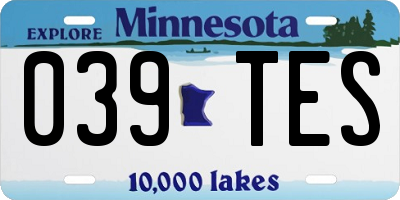 MN license plate 039TES