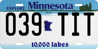 MN license plate 039TIT