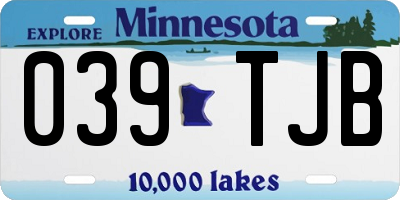 MN license plate 039TJB
