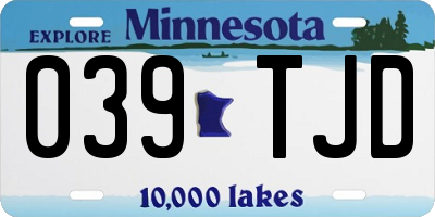 MN license plate 039TJD