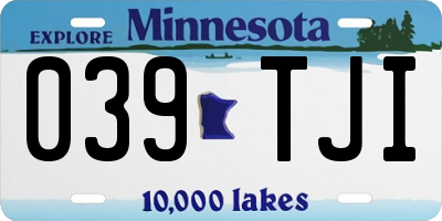 MN license plate 039TJI