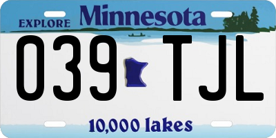 MN license plate 039TJL