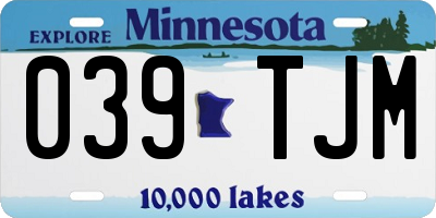 MN license plate 039TJM