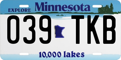 MN license plate 039TKB