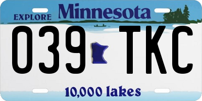 MN license plate 039TKC