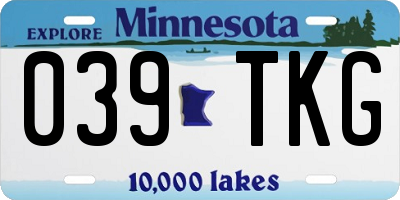MN license plate 039TKG