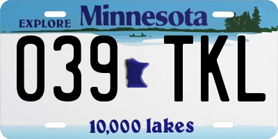 MN license plate 039TKL