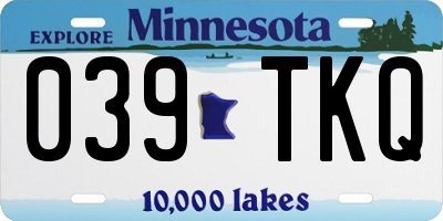 MN license plate 039TKQ