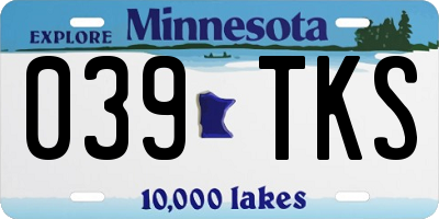 MN license plate 039TKS