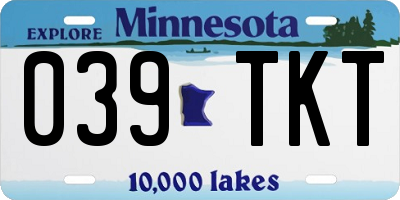 MN license plate 039TKT