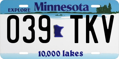 MN license plate 039TKV