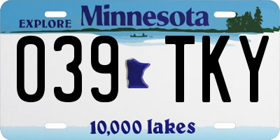 MN license plate 039TKY