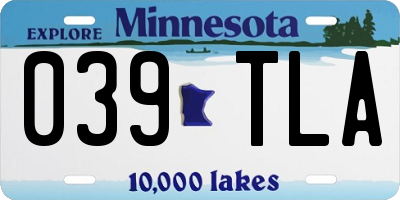 MN license plate 039TLA