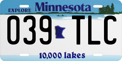 MN license plate 039TLC