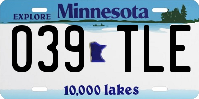 MN license plate 039TLE