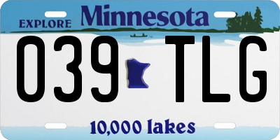 MN license plate 039TLG
