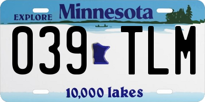 MN license plate 039TLM