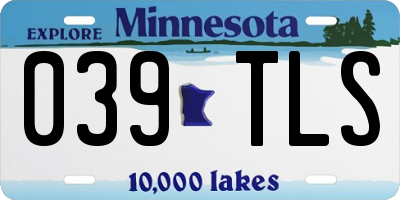 MN license plate 039TLS