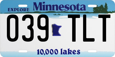 MN license plate 039TLT