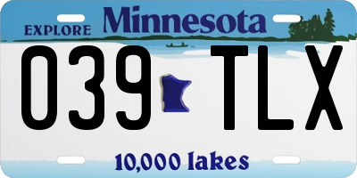 MN license plate 039TLX