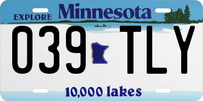 MN license plate 039TLY