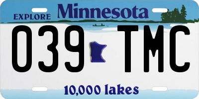MN license plate 039TMC