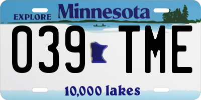 MN license plate 039TME