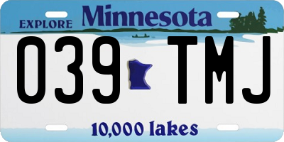 MN license plate 039TMJ