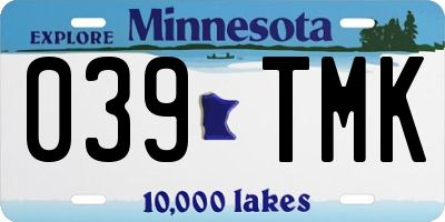 MN license plate 039TMK
