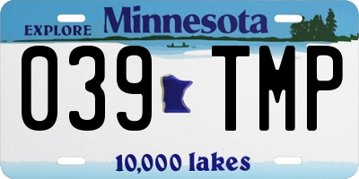 MN license plate 039TMP