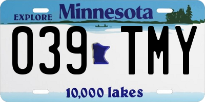 MN license plate 039TMY