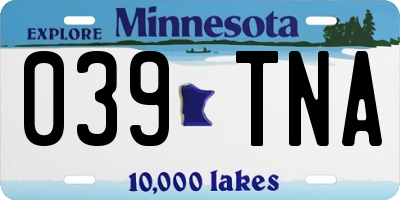 MN license plate 039TNA