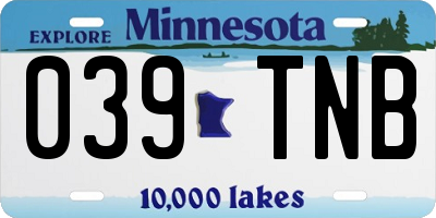 MN license plate 039TNB