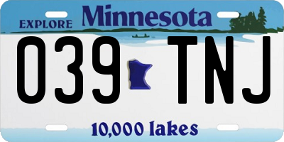 MN license plate 039TNJ