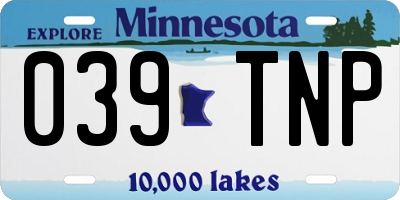 MN license plate 039TNP